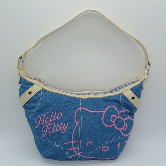 Sanrio Handbags - Sanrio Hello Kitty Faux Denim Shoulder Handbag​​